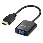 Moread Adaptateur HDMI vers VGA, HDMI vers VGA (mâle vers Femelle) pour Ordinateur, Bureau, Ordinateur Portable, PC, Moniteur, projecteur, HDTV, Chromebook, Raspberry Pi, Roku, Xbox et Plus - Noir