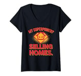 Womens My superpower Selling homes Real Estate Realtor Men Women V-Neck T-Shirt