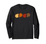 Cute Fall Leaves and October Autumn Fall Season Colors Long Sleeve T-Shirt