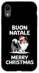 Coque pour iPhone XR Buon Natale, chien de berger des Shetland, Sheltie, Noël, Italie, Père Noël