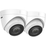 Annke - C800 Turret 4K PoE 2 Caméras de Surveillance Vidéo Caméra ip 8MP Sécurité, RJ45, Audio, Carte tf 256Go, exir Vision Nocturne, IP67 Étanche,
