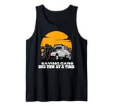 USA Tow Truck Driver, Truck Driver Yellow Line, Tow Truck Tank Top