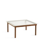 HAY Kofi soffbord walnut-glastopp-ribbat-b80 cm