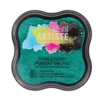 Artiste Pigment Pearlescent Mantis Green Ink Pad for Stamping, Embossing Powders, Crafting Supplies, Pigmented Use with Clear Stamps, Rubber Stamps, Ink Pads are Safe Non-Toxic Acid-Free