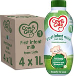 Cow & Gate 1 First Infant Baby Milk Ready to Use Liquid Formula, from Birth, 1