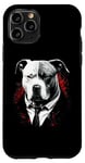 Coque pour iPhone 11 Pro Pitbull Dog Gangster en costume Funny Mob Boss sur le thème