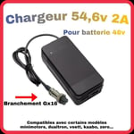 Chargeur trottinette 54,6v 2A pour Dualtron Futecher Gun (Version48v),Speedtrot ST16GX , GX14 [POUR trottinettes en batterie 48v]