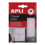 Power Dots - Rectangle double-face extra fort - 12 rectangles adhésifs à coller sans clous ni trous - Adhésif amovible - Résistance de 4KG.