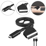 Cable 1M Compatible Adaptor Video Audio Adapter HDMI to Scart Converter Cable