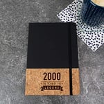 eBuyGB Notepad Engraved Black A5 Notebook-2000 Year of The Legend Design-21st Birthday, Men-Twenty-First Gift for Dad, Uncle, Brother, Cork