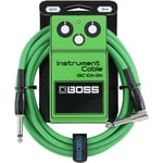 Boss BIC-10A-GN 3m instrumentkabel Vinklet/rett 1/4" jack, green