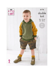 King Cole Cherished DK Kids' Sweater and Hoodie Knitting Pattern, 6176