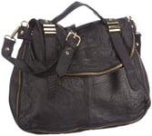 PIECES ZALKO Leather Bag 17038136 Sac à bandoulière pour Femme 35 x 29 x 7 cm (l x H x P), Noir, 35x29x7 cm (B x H x T)