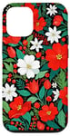 Coque pour iPhone 14 Red Poinsettia Winter Christmas Botanical Xmas Flower