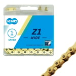 KMC BMX Chain Z1 Wide 1/2 x 1/8" Single Speed Chain Gold 112 Links 