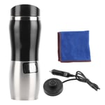 (DC12V)Electric Heated Coffee Mug With 2 Function Stainless Steel