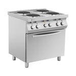 Royal Catering kokeplate - 13,400 W 4 plater med varmluftsovn