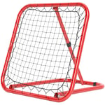 Rebounder för fotboll, hopfällbar fotboll Rebounder 63 x 63 cm Justerbar fotbollsmålssparkare för baseball basket, metall, röd