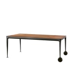 Magis - Big Will Extending table Black aluminium frame/Walnut top/Black leaves - Matbord - Philippe Starck - Svart - MDF/Metall/Trä