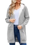 Svanco Sweats à Capuche Femme Zippé Hoodies Sweatshirt Casual Parka Top Manches Longues Manteau Coupe-Vent avec Poches Sport Automne Hiver Sweat