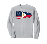 Half Filipino Half American USA Flag Filipino American Sweatshirt