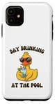 iPhone 11 Funny Duck Swimming Pool Vacation Day Drinking At The Pool Case