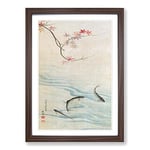 Big Box Art Fish in The Autumn by Maruyama Okyo Framed Wall Art Picture Print Ready to Hang, Walnut A2 (62 x 45 cm)