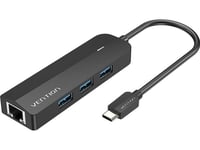 Usb-C To 3X Usb 3.0, Rj45, Micro-B Hub Vention Tgpbb 0.15M Black