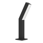 Eglo Potelet éclairage extérieur LED Ugento, lampadaire d'extérieur, borne lumineuse pour jardin et terrasse, lampe de socle en métal noir, IP44, H 36 cm, blanc chaud