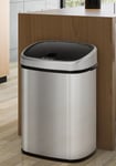 Homcom stainless steel kitchen sensor touch less 48L silver bin 850-011V01