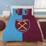 West Ham United Double Duvet Cover Set Football Club Reversible Bedding