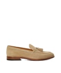 Dune London Mens Sanders - Tassel-Trimmed Loafers - Taupe Suede - Size UK 6