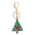 Christmas Key Chain Ring, Rhinestone Diamond Christmas Tree, ZQKLA