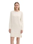 TOM TAILOR Women's 1045197 Cable Knit Dress, 10315 Whisper White, 18