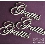 Creativ Chipboard Die Cuts - Grattis 3 st 60x30 mm