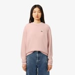 Lacoste Pull relaxed fit laine cardée point mousse Taille 38 Rose Pale