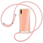 Collier pour Samsung Galaxy A50 rose (A) Etui Coque de protection avec cordon