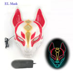 Anime Expro Decor Japanilainen Fox Mask Neon Led Light Cosplay Mask Halloween Party Rave Led Mask Tanssi DJ Palkkapäiväasu Rekvisiitta