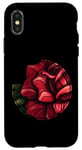 Coque pour iPhone X/XS Rose rouge gothique, floral rouge et noir