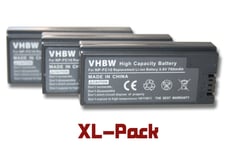 vhbw set de 3 batteries 700mAh pour appareil photo SONY DSC-F77, DSC-FX77, DSC-P (Cyber-shot Point & Shoot) Serie remplace NP-FC10, NP-FC11