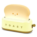 URAQT Cute Night Light Toast Lamp, Dimmable Toast Bread Led Night Lamp, Portable Bedroom Bedside Sleep Lamps with Timer, USB Rechargeable Creative Bread Night Light for Baby Teens Girls Boys