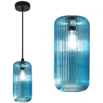 Raika vp b1 e27 led plafonnier moderne à suspension en verre coloré, couleur bleu - Gea Luce