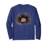 Retro Vintage Vinyl Sunset Reflection LP Vinyl Record Long Sleeve T-Shirt