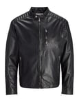 JACK&JONES Jjeliam Lamb Noos Veste en Cuir Courte, Noir, M Hommes