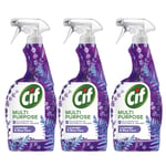 Cif 3x 700ml Multipurpose Cleaner Lavender Fern Antyseptic Surface Spray