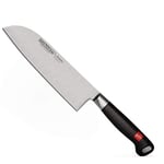 Couteau Burgvogel Santoku Solingen forgé, 18 cm, Master Line, inoxydable, noir, couteau de chef japonais lavable au lave-vaisselle