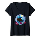 Womens The Polar Express Christmas Train Badge V-Neck T-Shirt