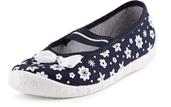 Ladeheid Chaussure Basket Fille LARW008 (Blanc/Navy Bleu/Fleurs, 27 EU)