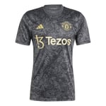 Manchester United Trenings T-skjorte Pre Match Stone Roses - Sort - adidas, størrelse Medium