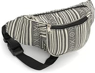 Topkids Accessories Black Striped Cream Bum Bag BumBags for Ladies BumBags for Men Dog Walking Bag Money Belt Travel Bag Running Belt Hiking Bag Waist Belt Fanny Pack Belt Pouch